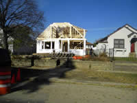 Rafters in progress on this Minneapolis home